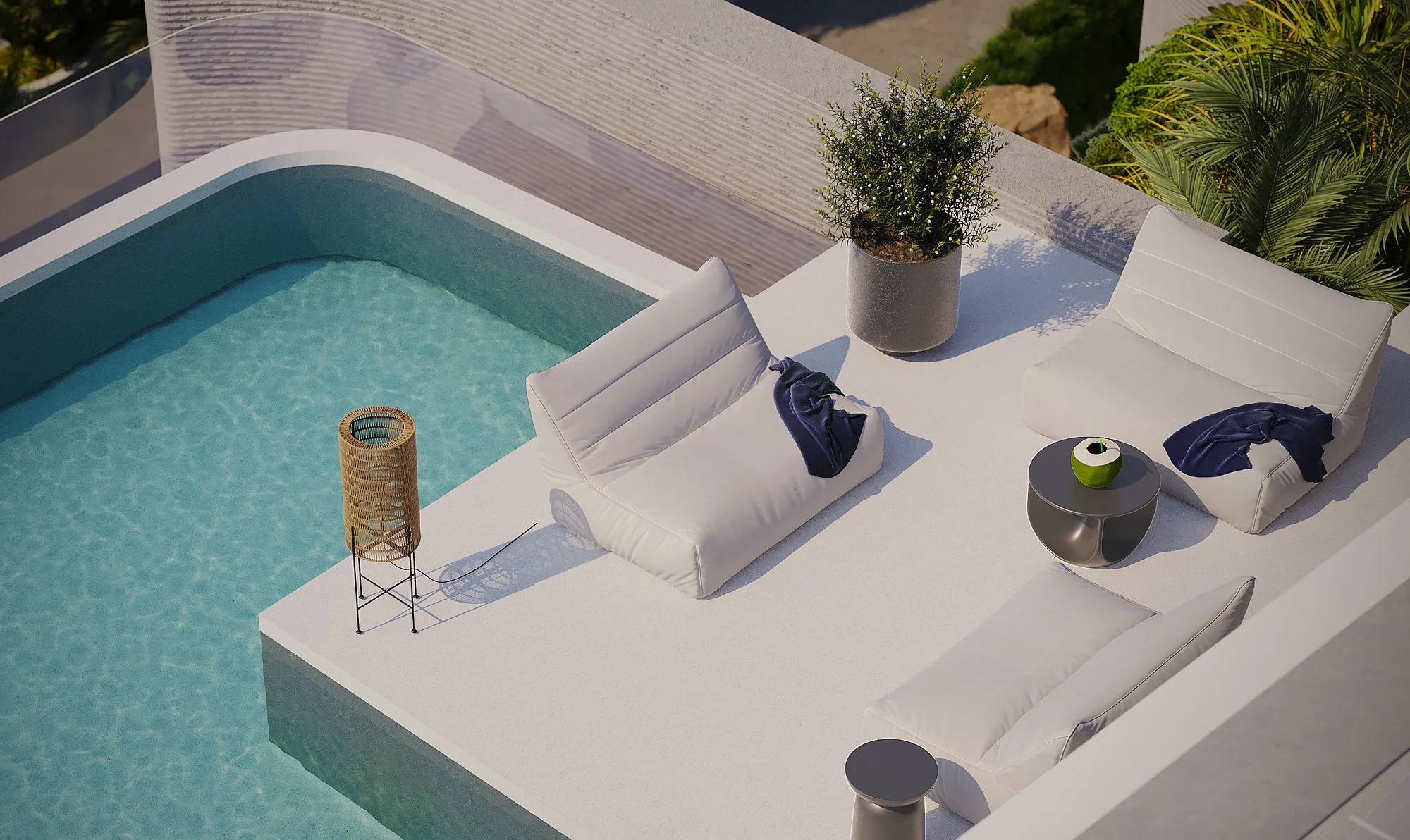 A private terrace with plunge pool and lounge