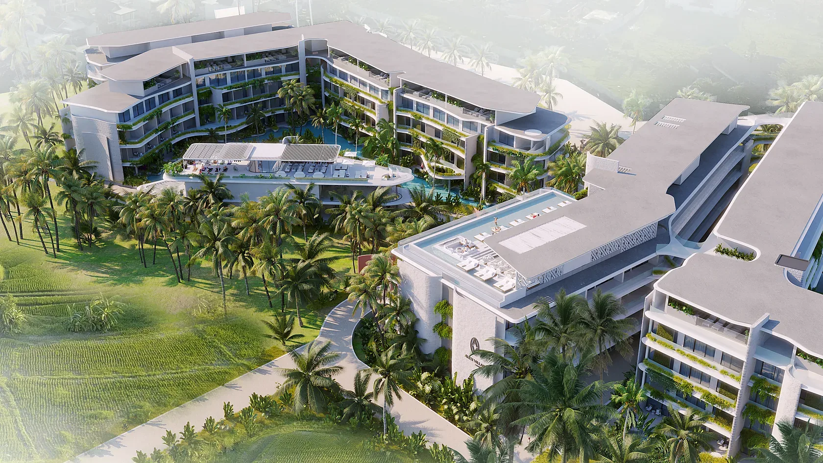 Alex Villas 7 on Bali, seen from above