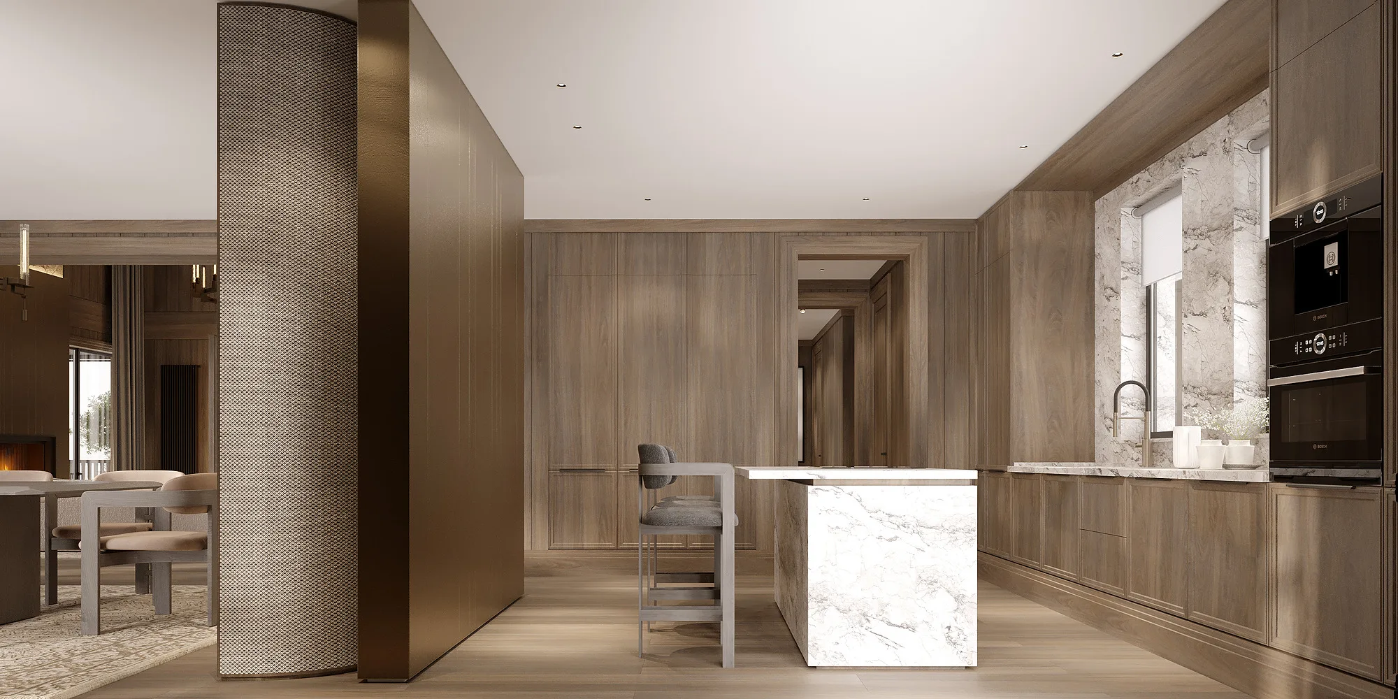Amirsoy chalet render: kitchen — SAD studio