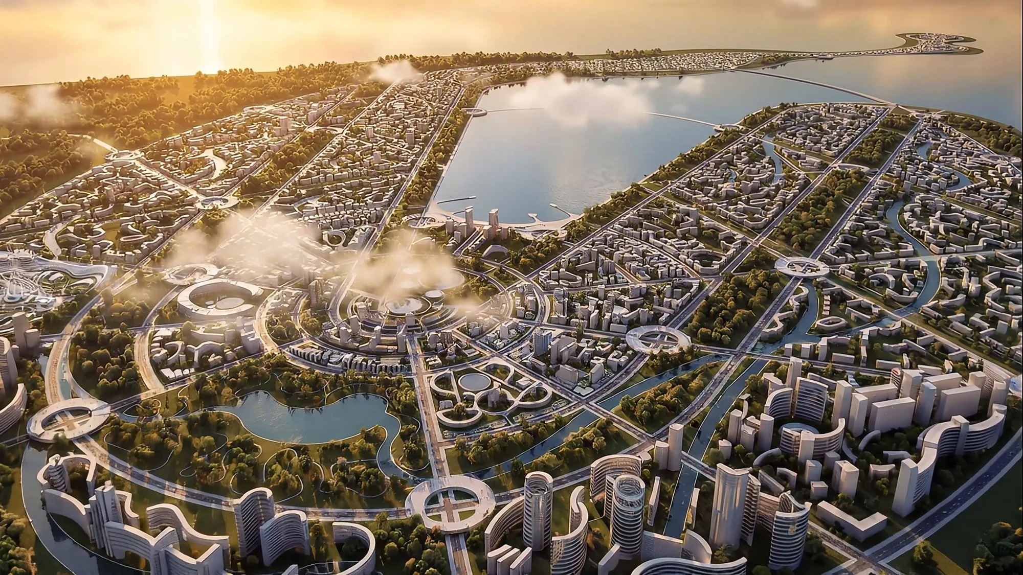 The planning structure of the city around the bay