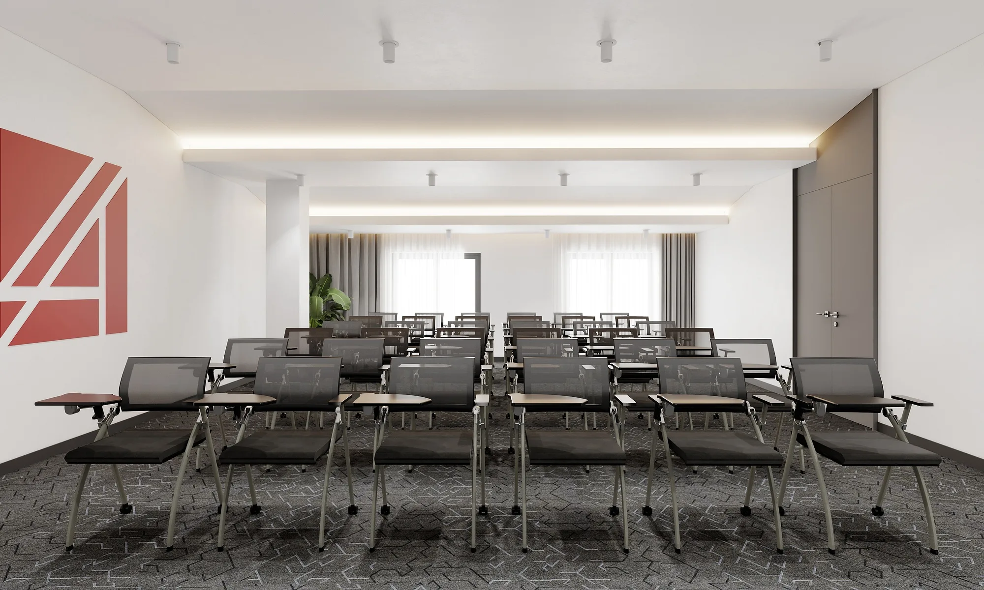 The conference hall seen from the platform