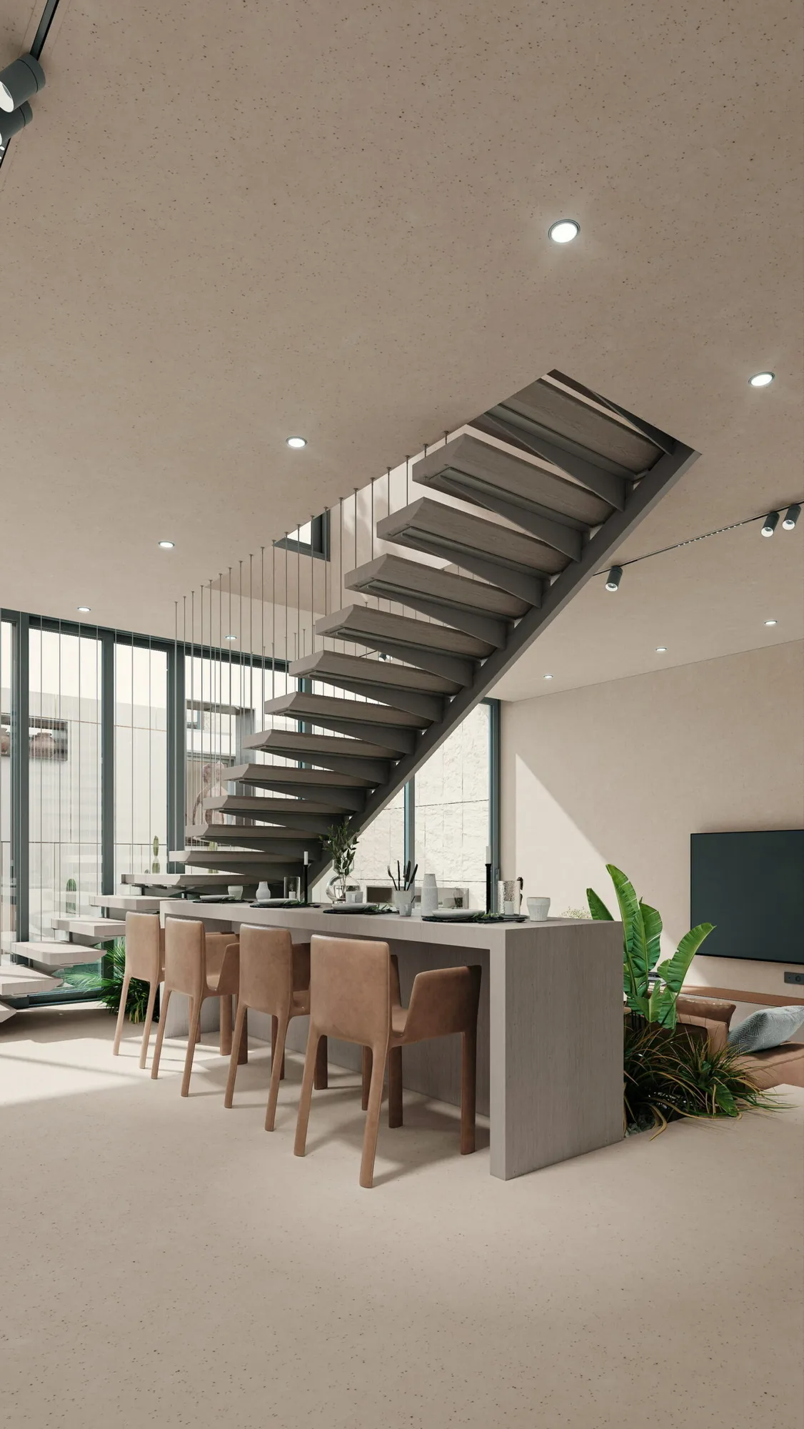 Berawa Villas and Apartments in Bali: the staircase above the dining area — SAD studio