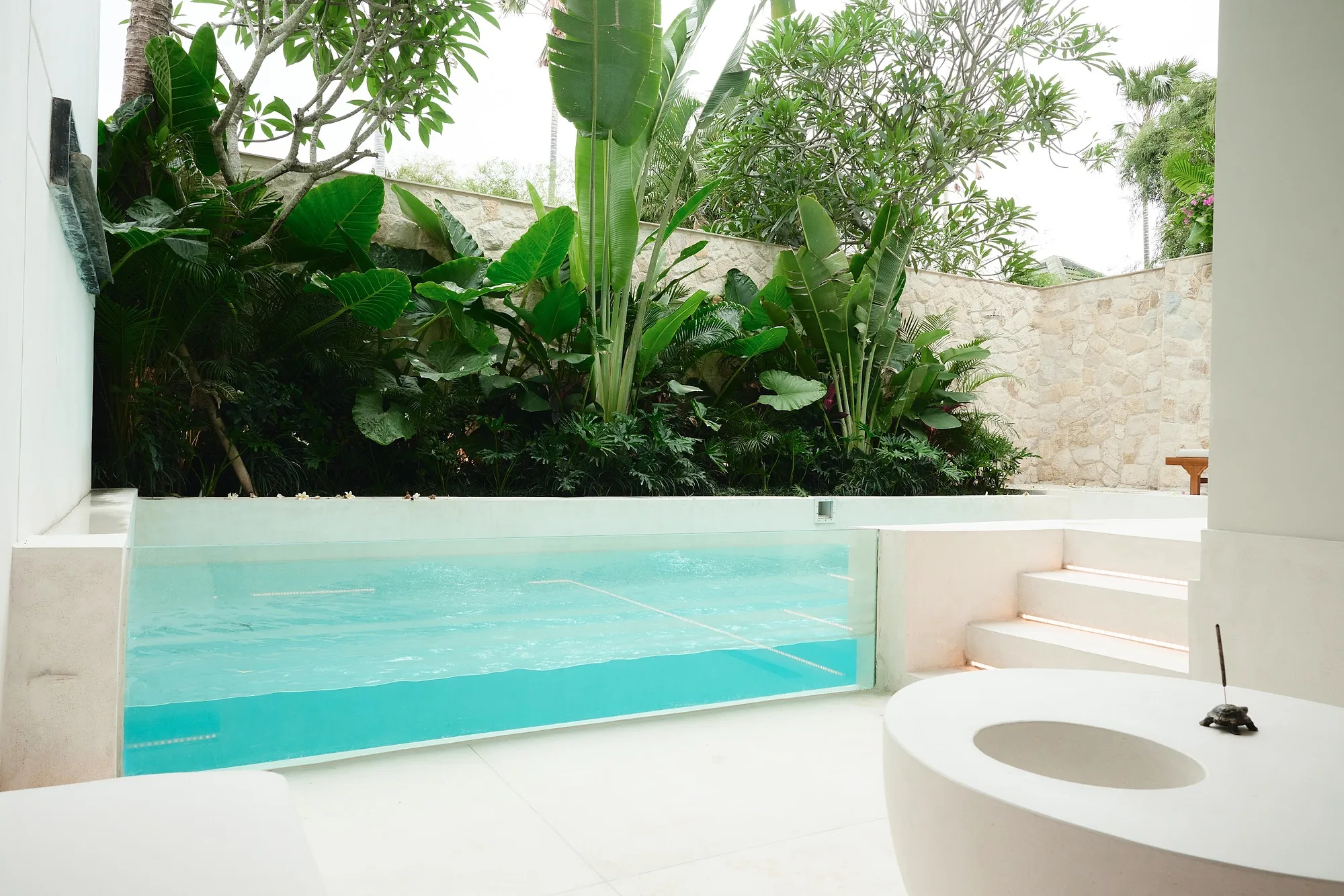 The courtyard pool among tropical planting