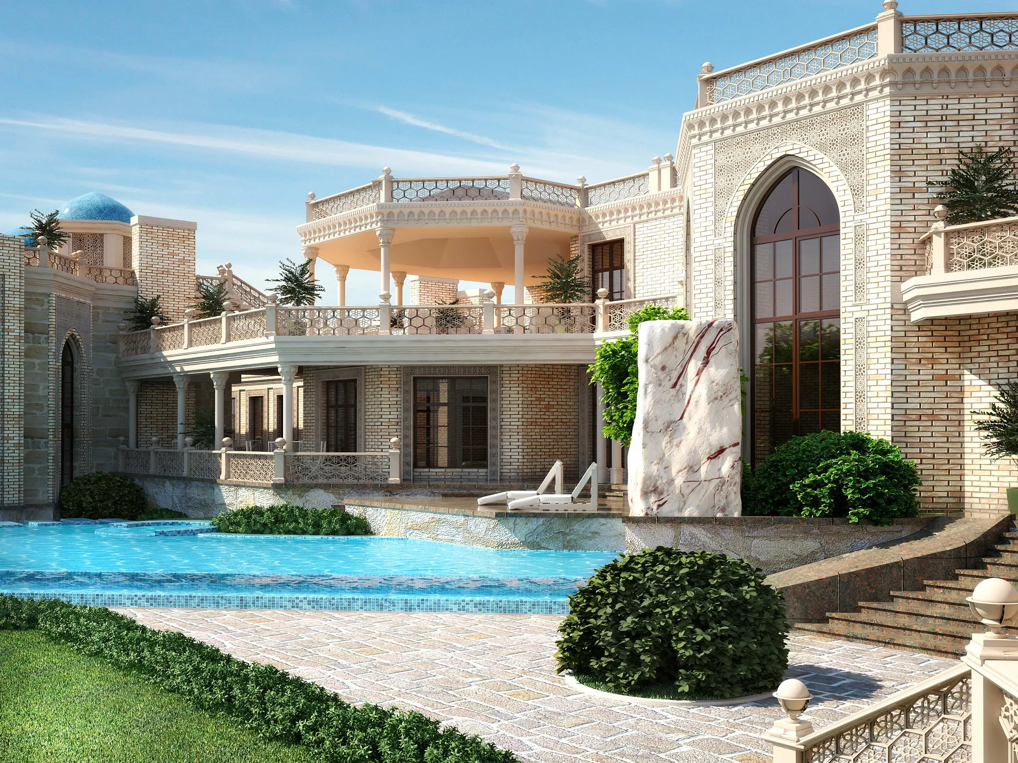 Private retreat in Gazalkent: the house with terraces above the pool — SAD studio