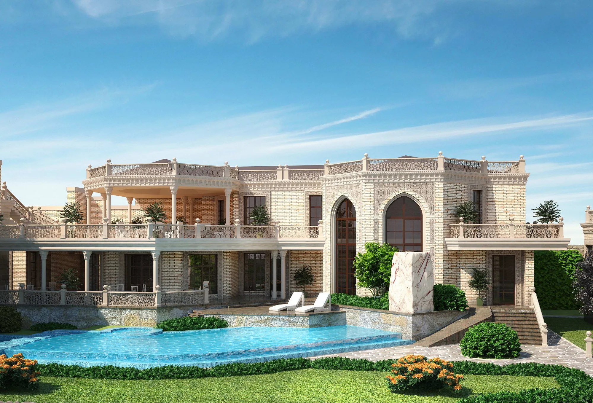 Private retreat in Gazalkent: the house with terraces and the pool — SAD studio