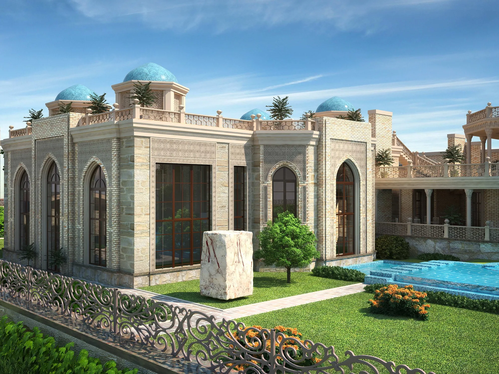 Private retreat in Gazalkent: a pavilion with domes and pointed-arch windows — SAD studio