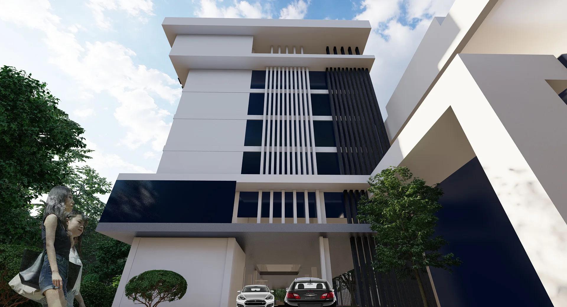 Geofizika quarter render: hotel entrance — SAD studio