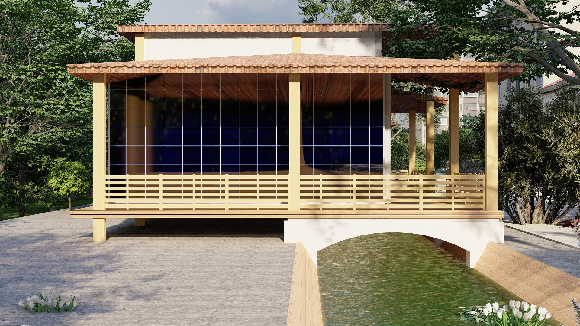 Geofizika quarter render: bridge over the aryk — SAD studio