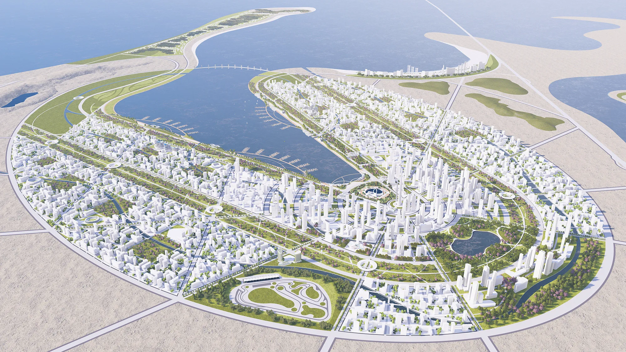 A waterfront masterplan from above