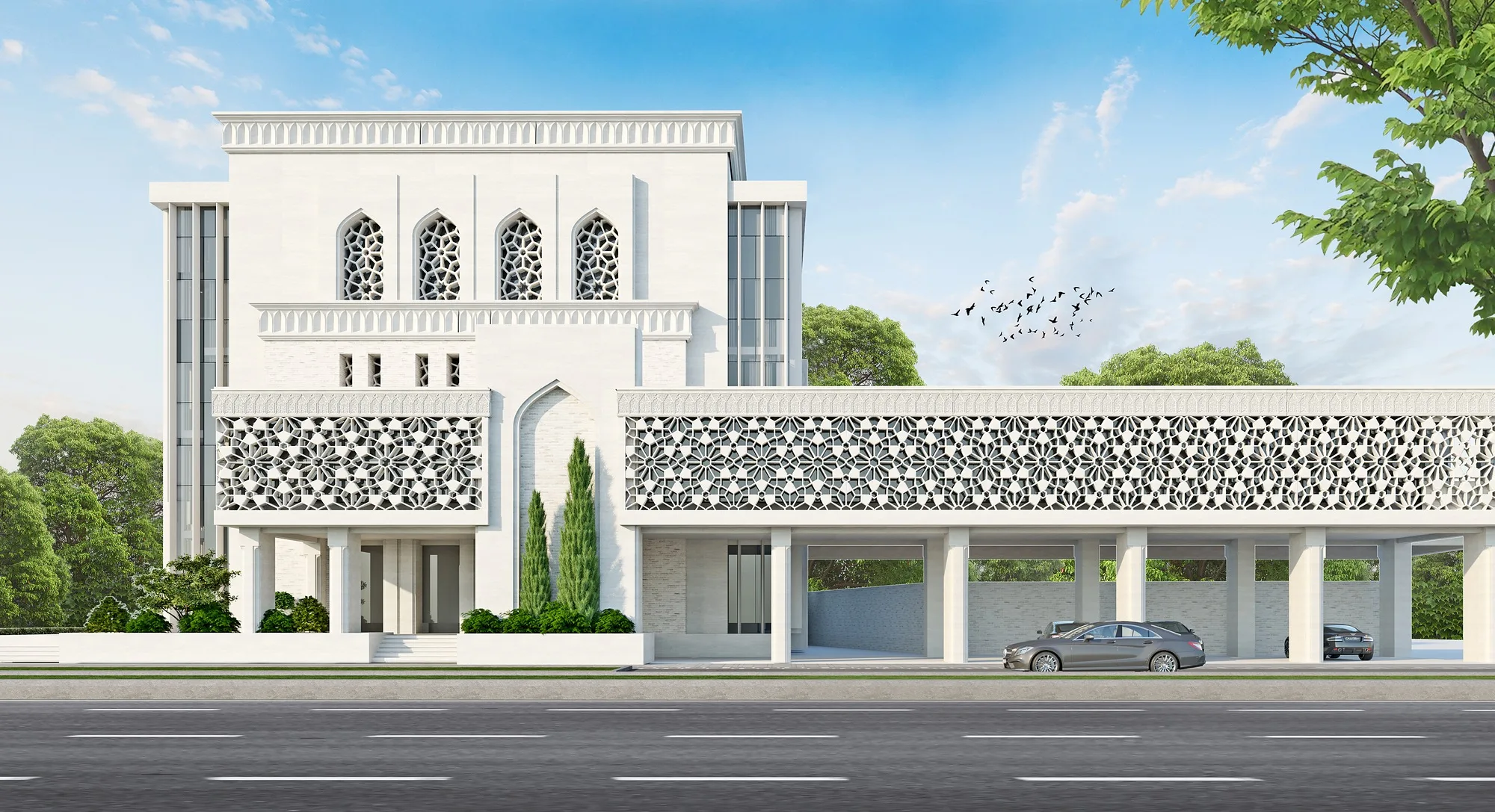 Hostel in Tashkent: the entrance and the street facade — SAD studio