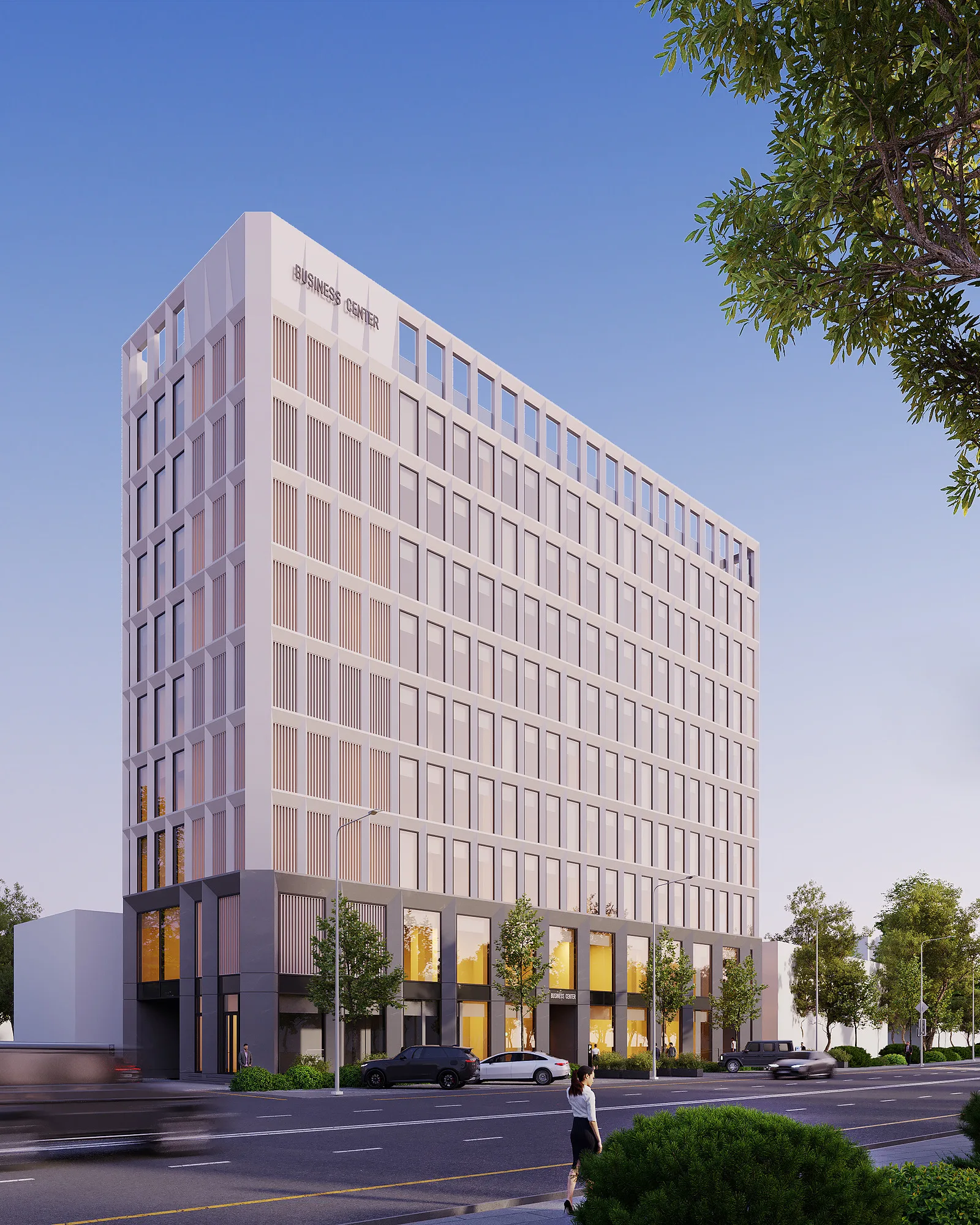 Labzak business centre render: light option from the street — SAD studio