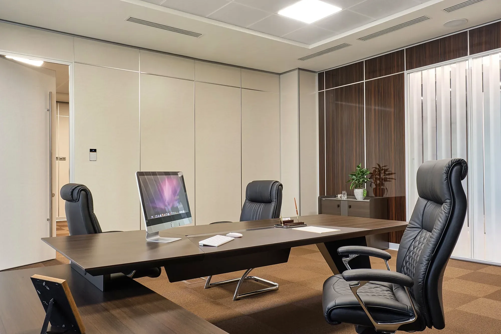 A meeting table in the office block