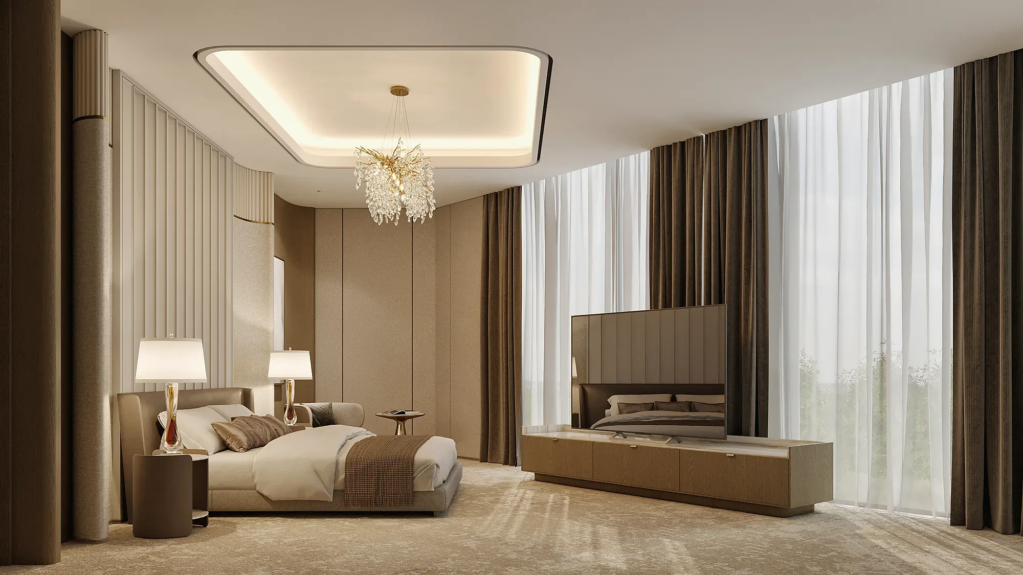 The presidential suite: the bedroom