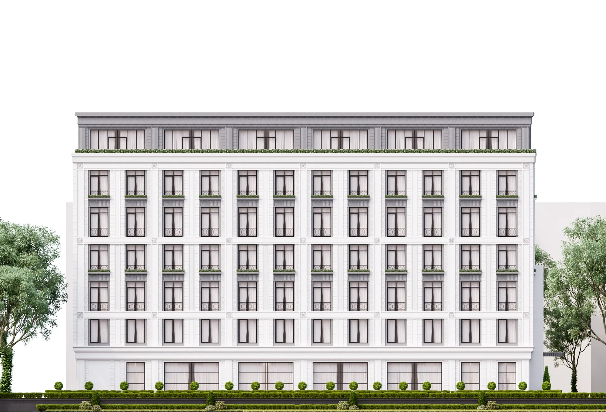 Private hotel in Tashkent: the main facade — SAD studio