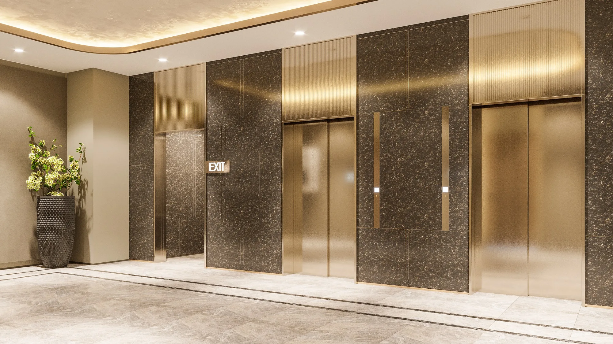 Sagbon hotel in Tashkent: a floor lift hall — SAD studio