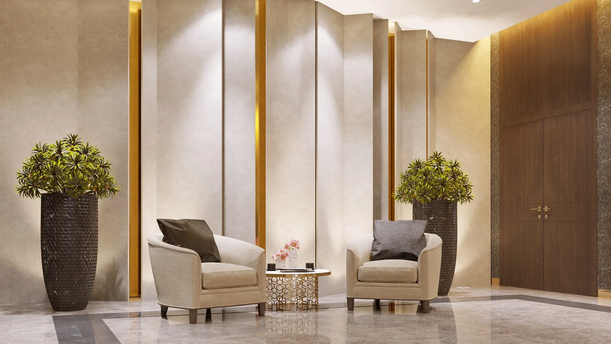 Sagbon hotel in Tashkent: a seating area with armchairs — SAD studio