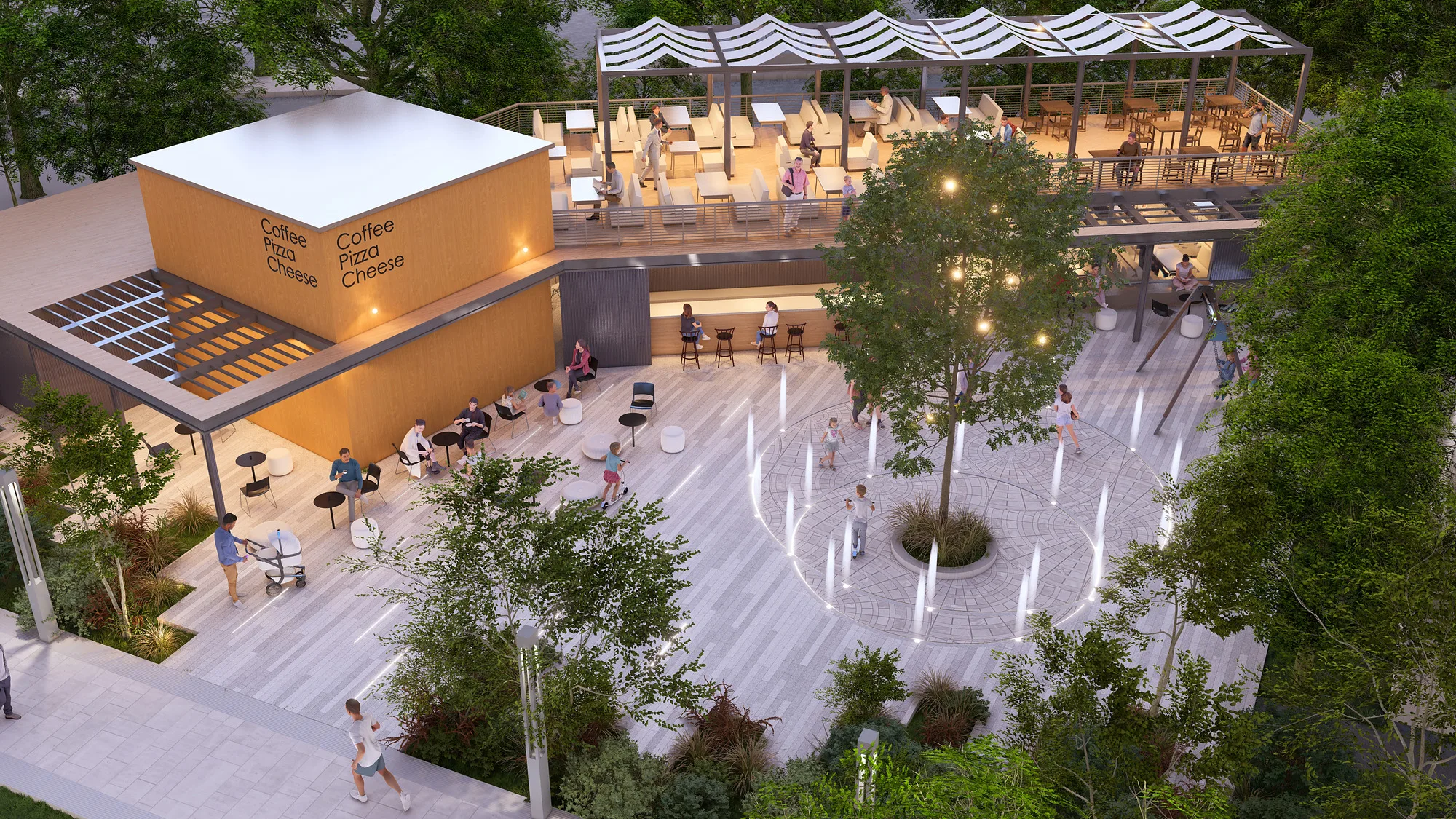 Sergeli Food Street render: top view — SAD studio
