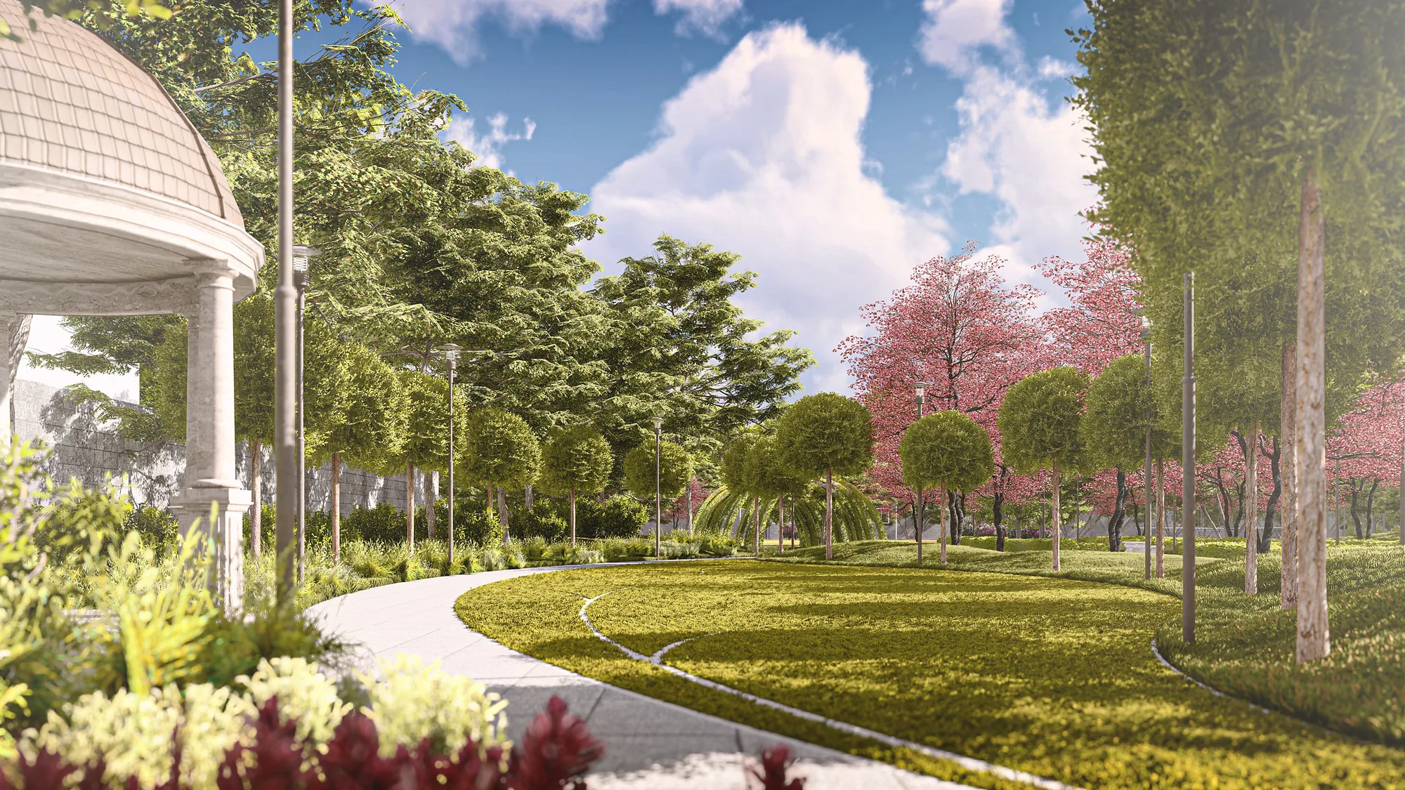 Park alley and rotunda in Sheron
