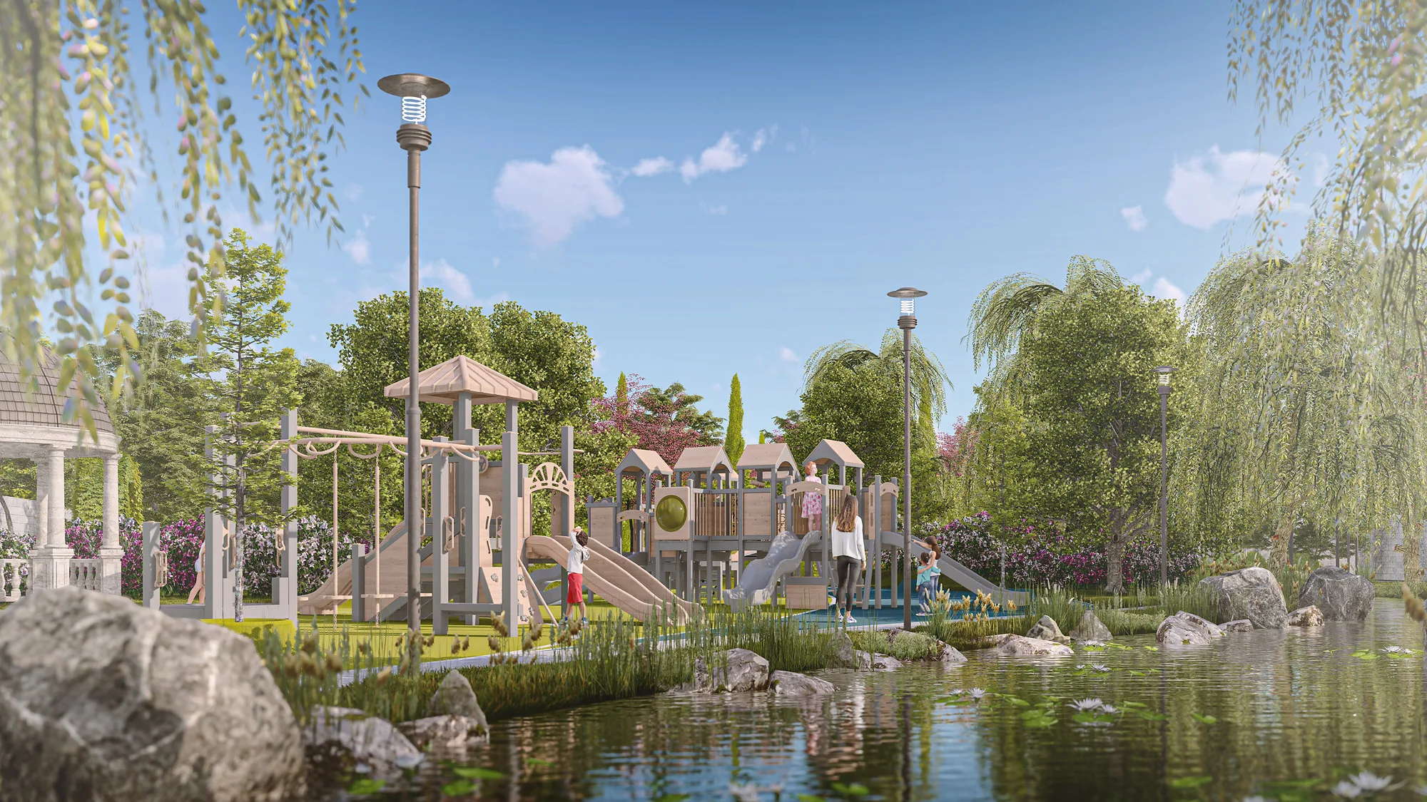 Waterside playground in the Sheron park