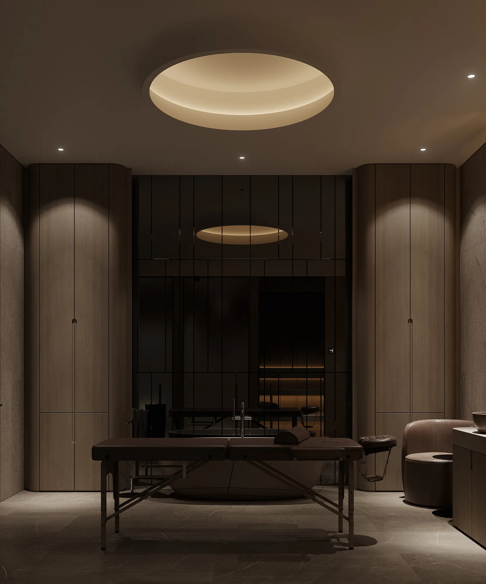 Spa interior render: massage room for two — SAD studio