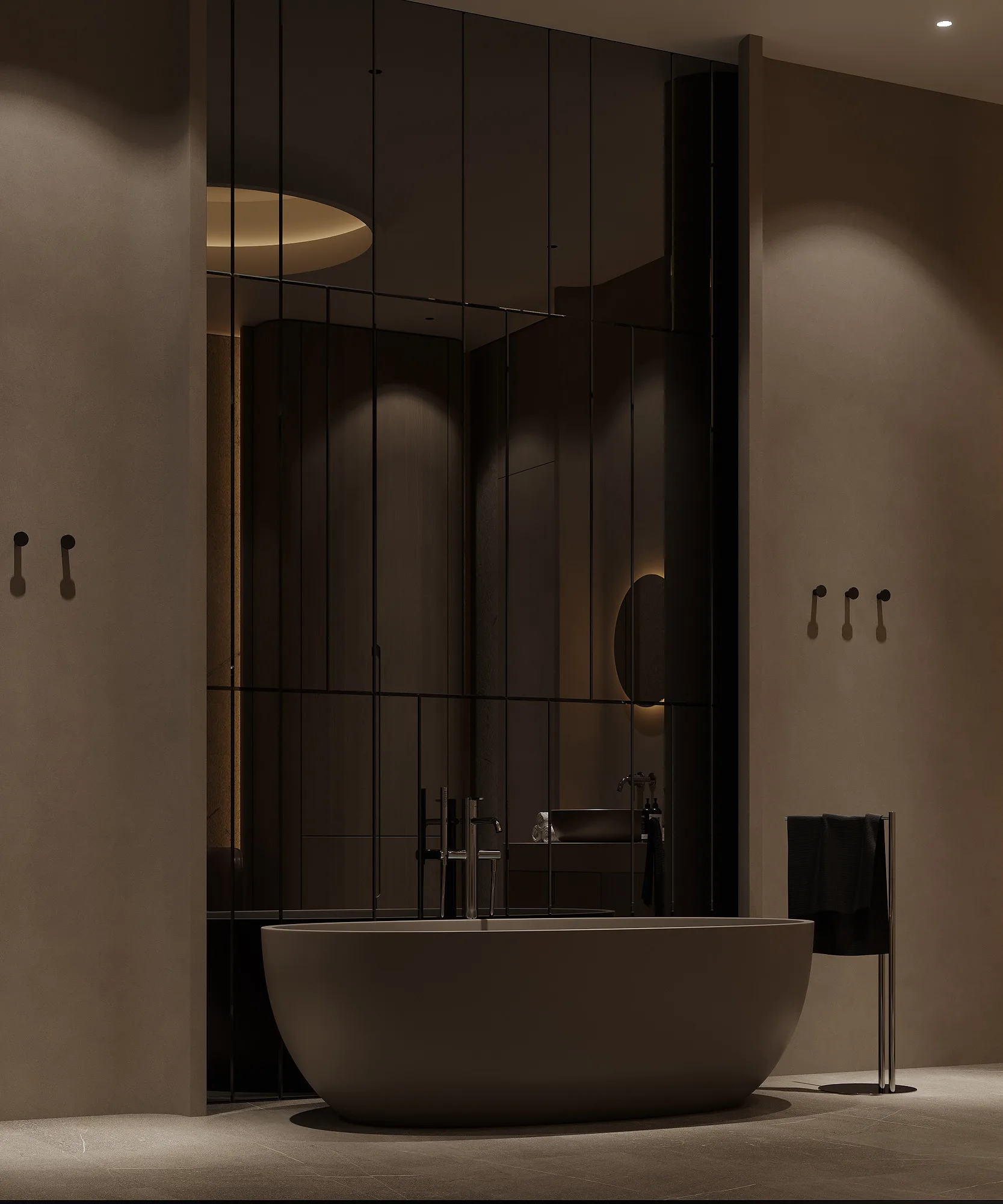 Spa interior render: bathtub in the massage room — SAD studio
