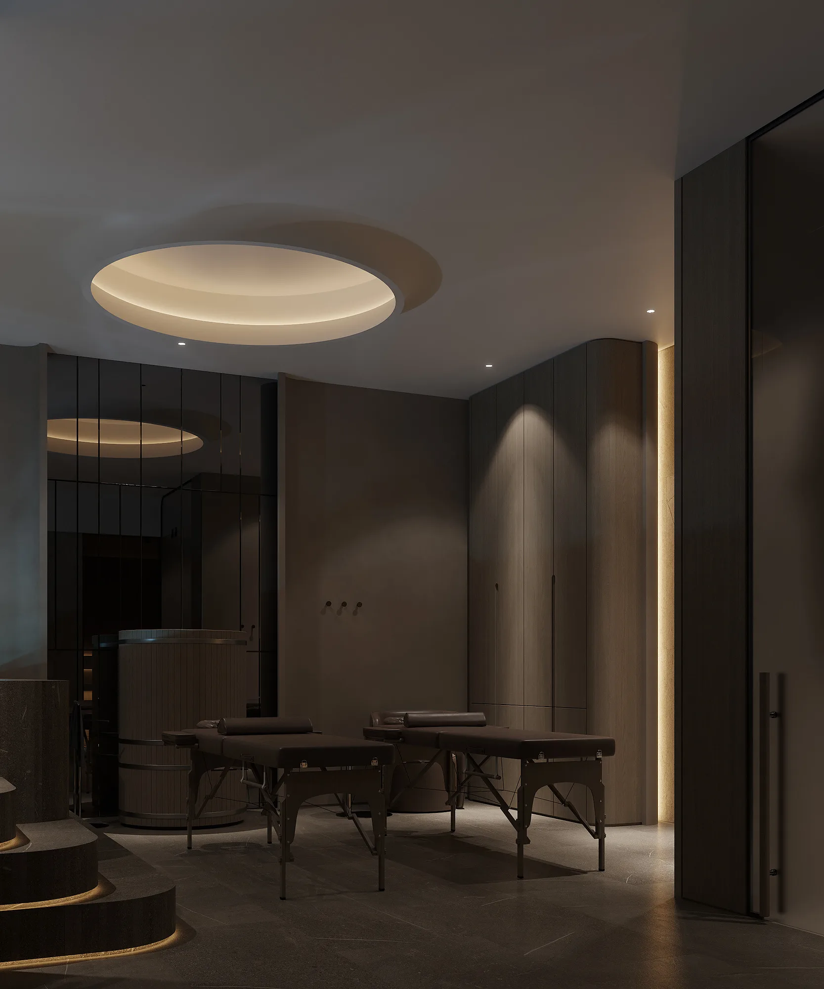 Spa interior render: VIP suite with a plunge pool — SAD studio