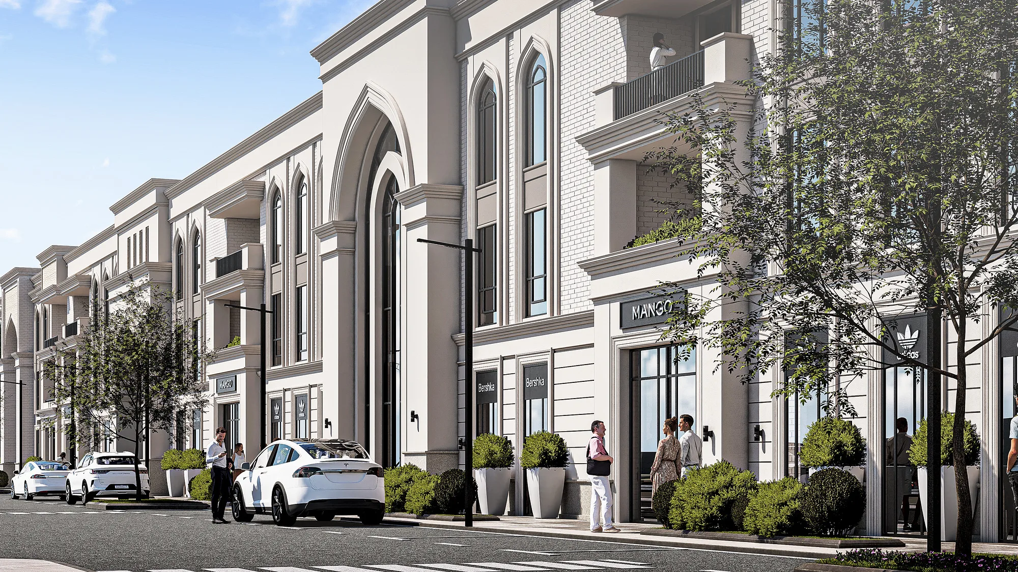 Strawberry residential quarter render: corner of the block — SAD studio