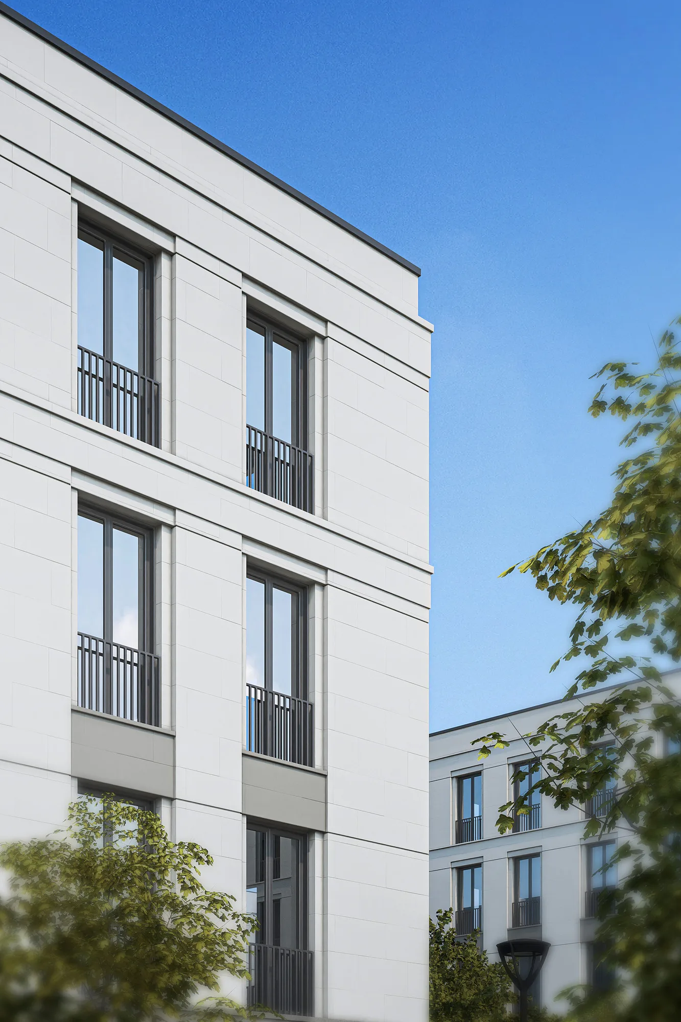 Strawberry residential quarter render: residential building facade — SAD studio