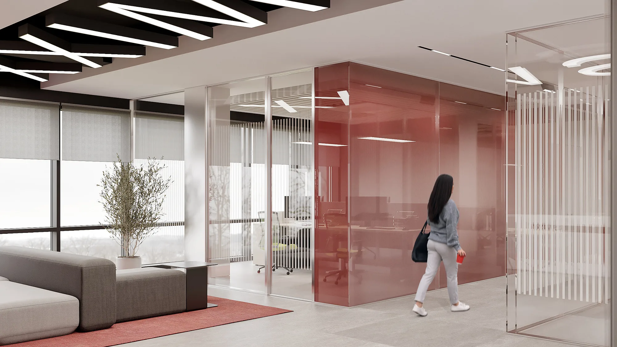 SWIXX office render: glass meeting room — SAD studio
