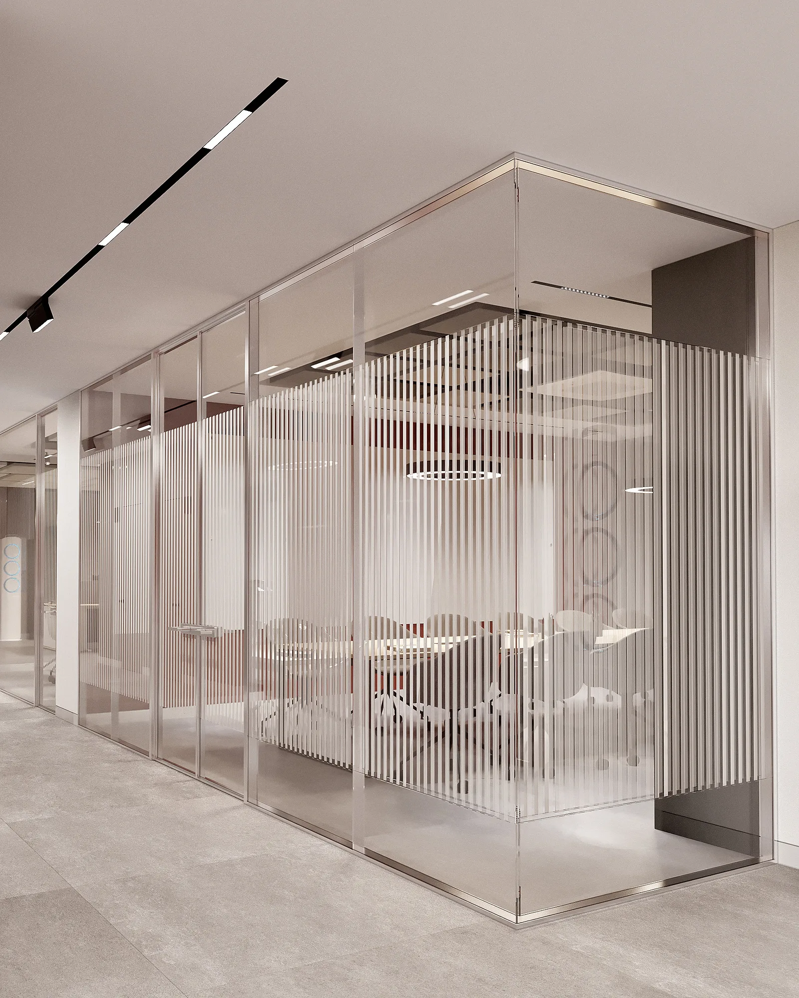 SWIXX office render: glass booth — SAD studio