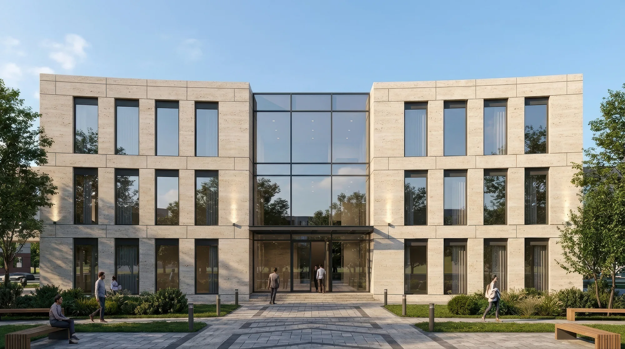 Yangi Namangan mahalla masterplan render: mahalla centre — SAD studio