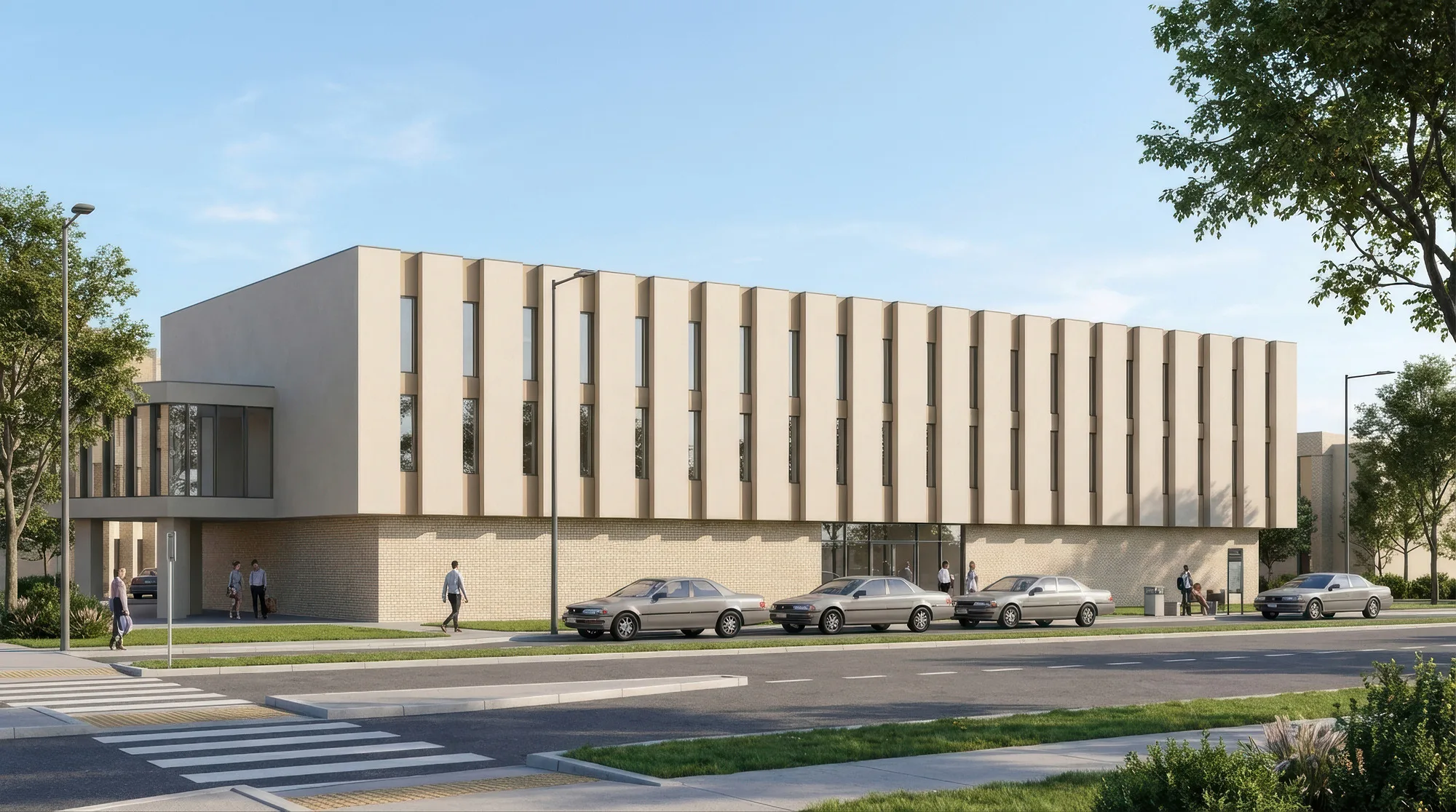Yangi Namangan mahalla masterplan render: service centre — SAD studio