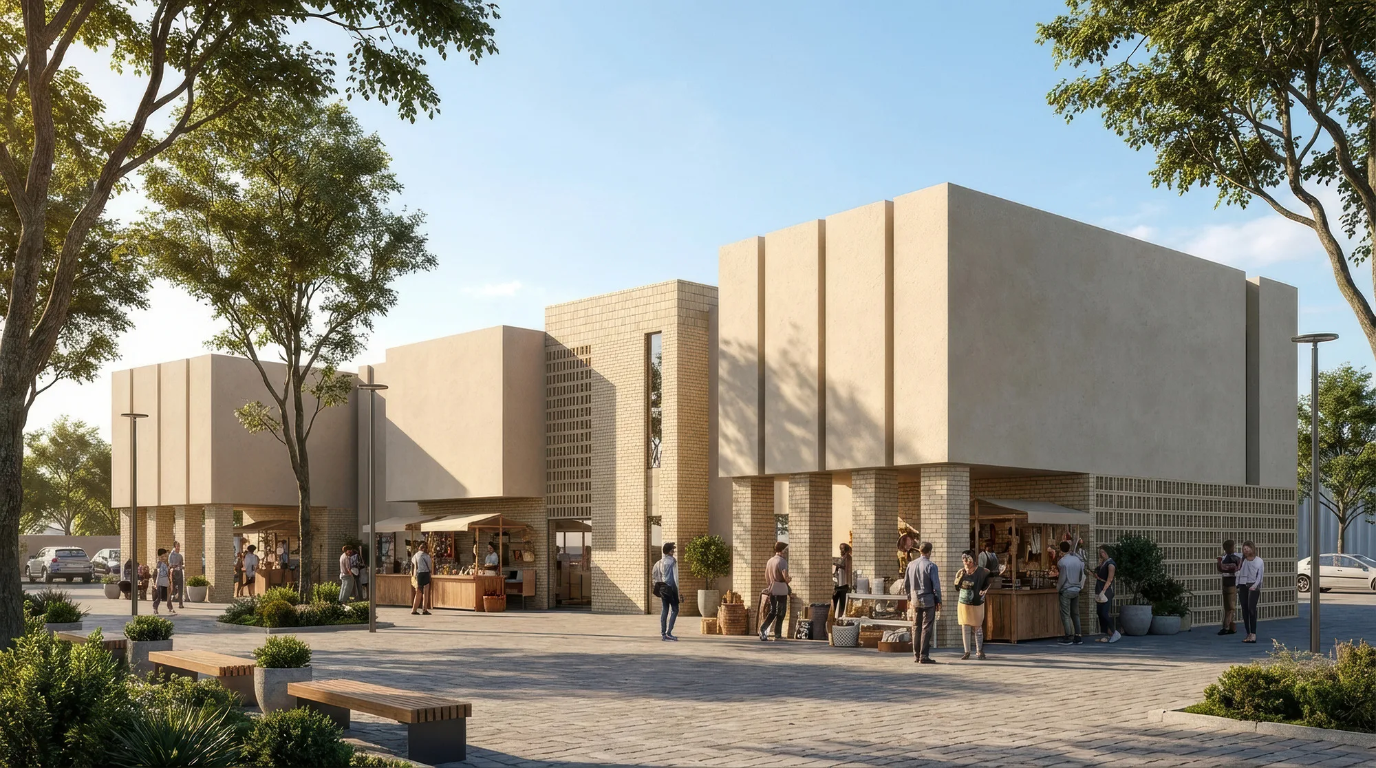 Yangi Namangan mahalla masterplan render: entrepreneurs’ rows — SAD studio