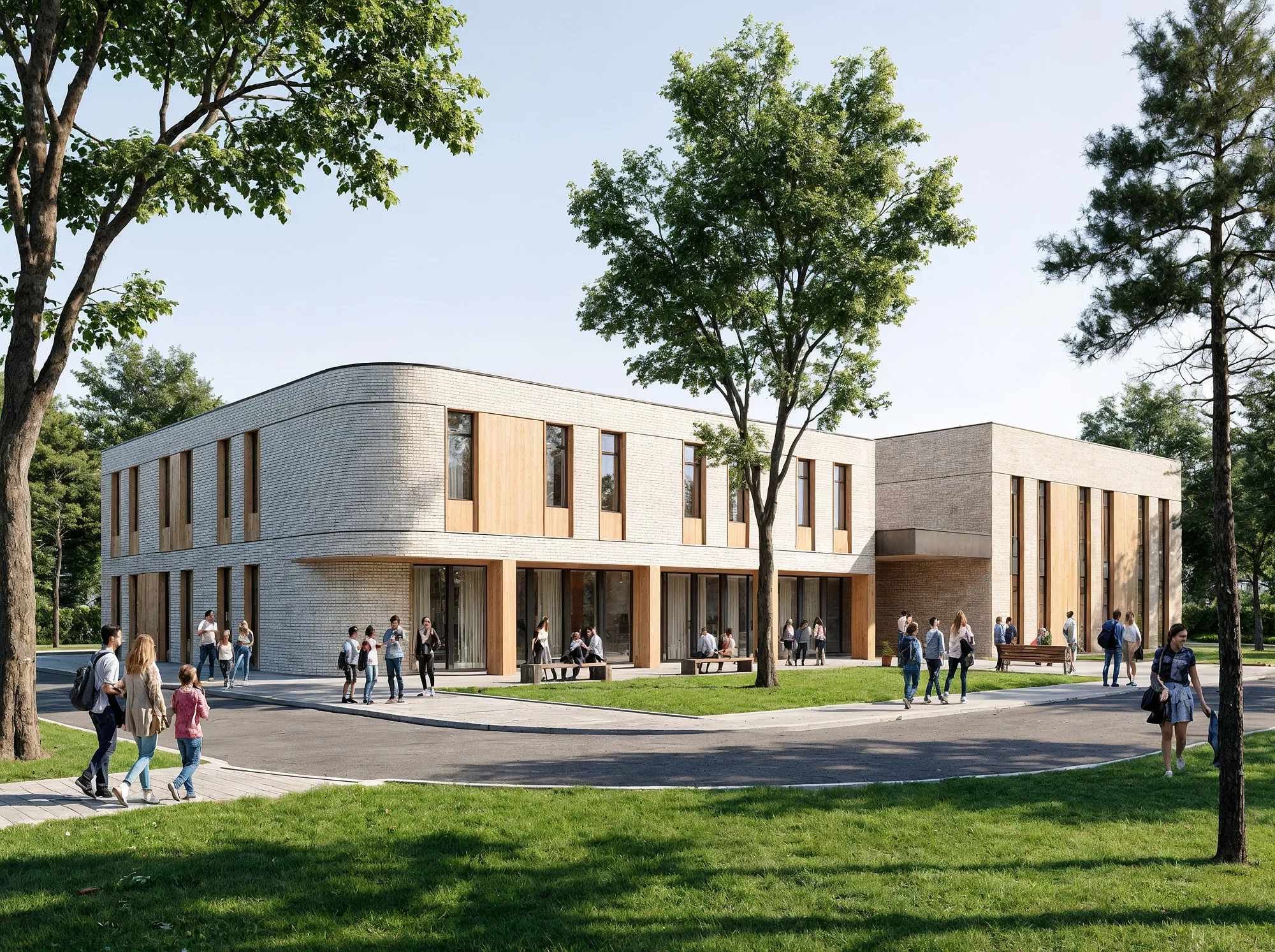 Yangi Namangan mahalla masterplan render: kindergarten — SAD studio