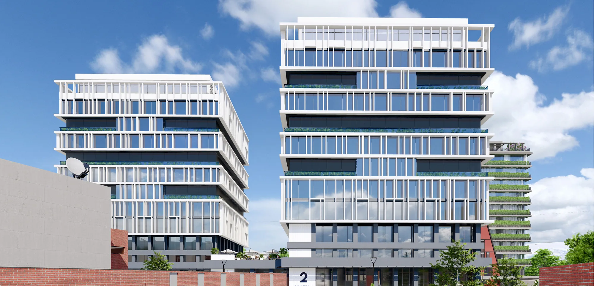 Yashnobod Korean City render: business centre towers — SAD studio