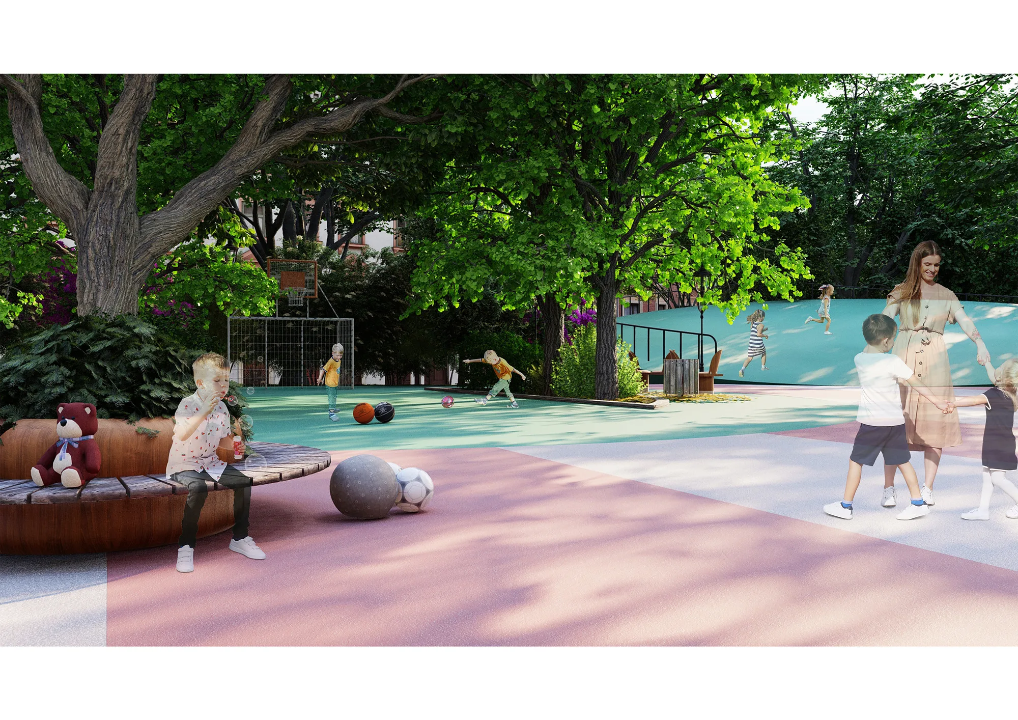 Yunus Rajabi mahalla park render: football pitch — SAD studio