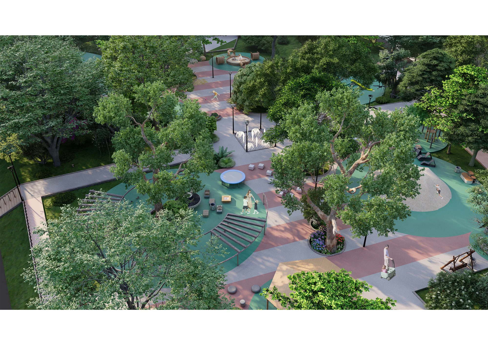 Yunus Rajabi mahalla park render: the park from above — SAD studio
