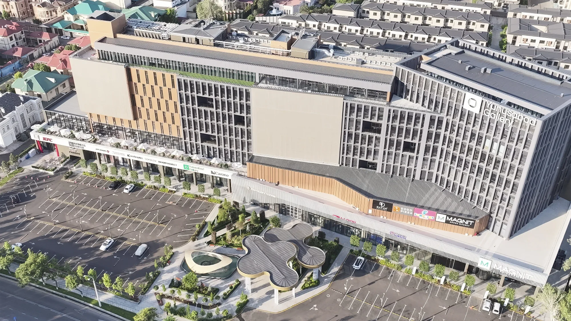 Yunusabad Gallery business centre in Tashkent, seen from above